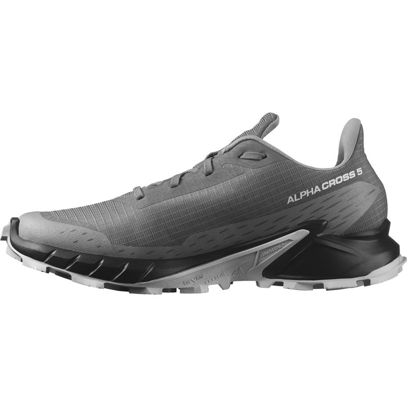 Salomon Menâ€™s Alphacross 5 Trail Running Shoes - Pewter/Black/Ghost Gray - 12 - Image 1