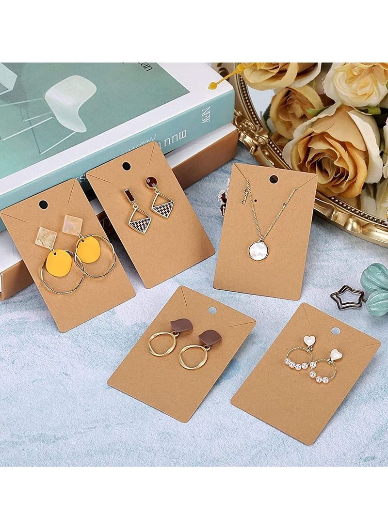 Y&D - Earring Holder Cards, Display Cards set for Earrings Necklace Jewelry and Packaging, Kraft Color, 100 Pcs Self- Sealing Bags - Image 1