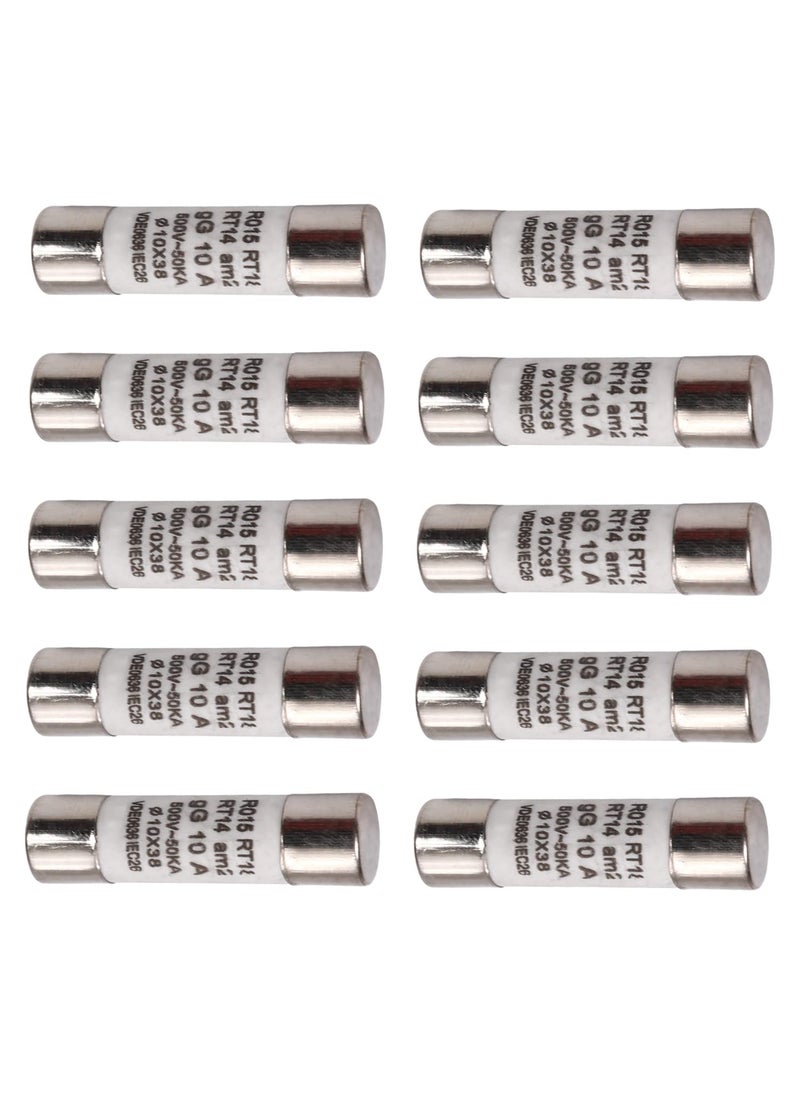 Jutagoss Jutagoss Ceramic Tube Fuse Fast Blow 10mm039 x 38mm15 10A 500V 10 Pcs  - Image 1