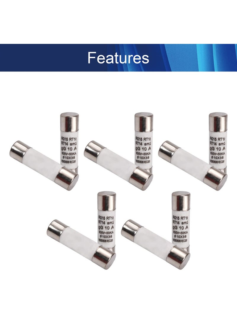 Jutagoss Jutagoss Ceramic Tube Fuse Fast Blow 10mm039 x 38mm15 10A 500V 10 Pcs  - Image 3