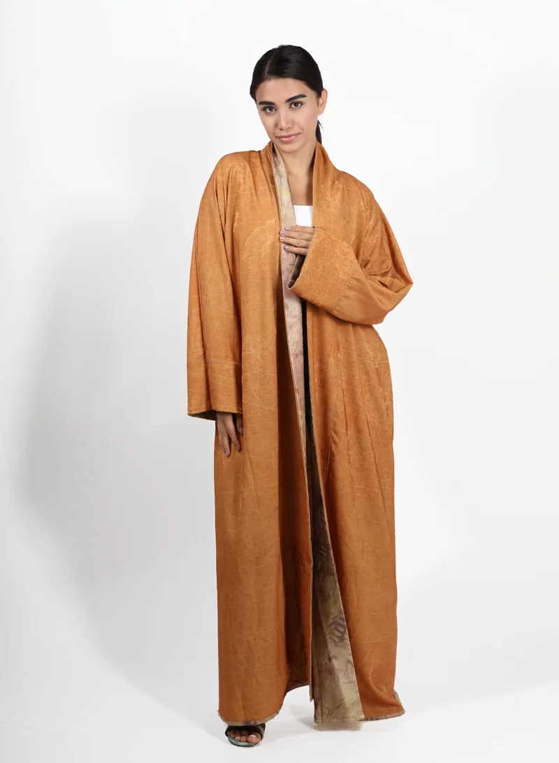 JAMEELA Reversible Two-Toned Abaya - Light Brown &amp; Mahogany