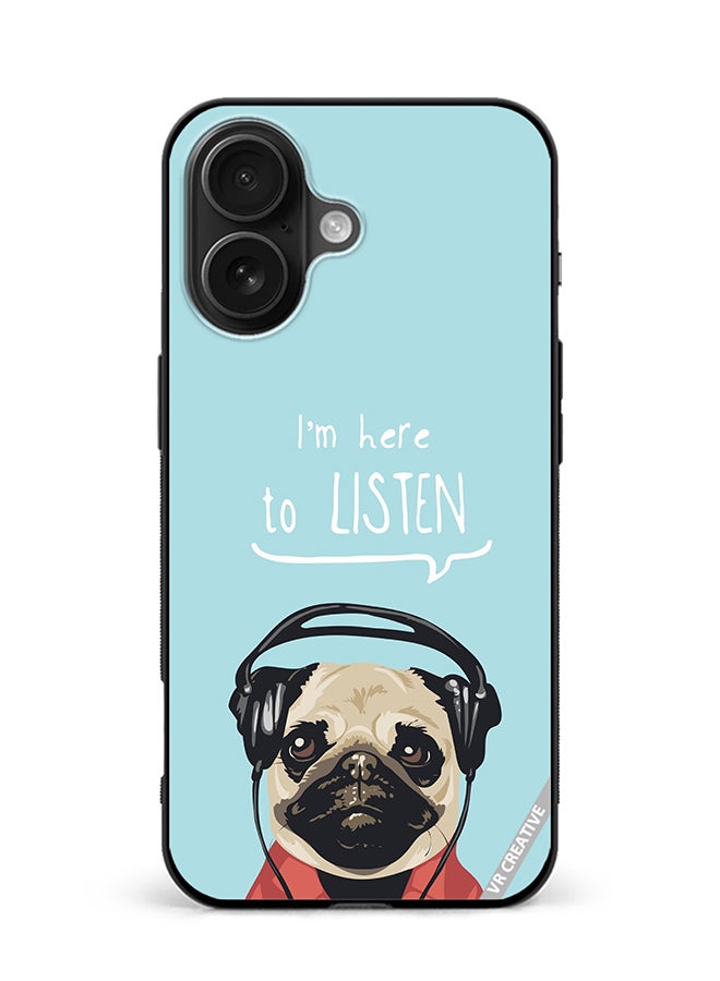 VR CREATIVE Protective Case Cover For Apple iPhone 16 Plus Pug Life Design Multicolour