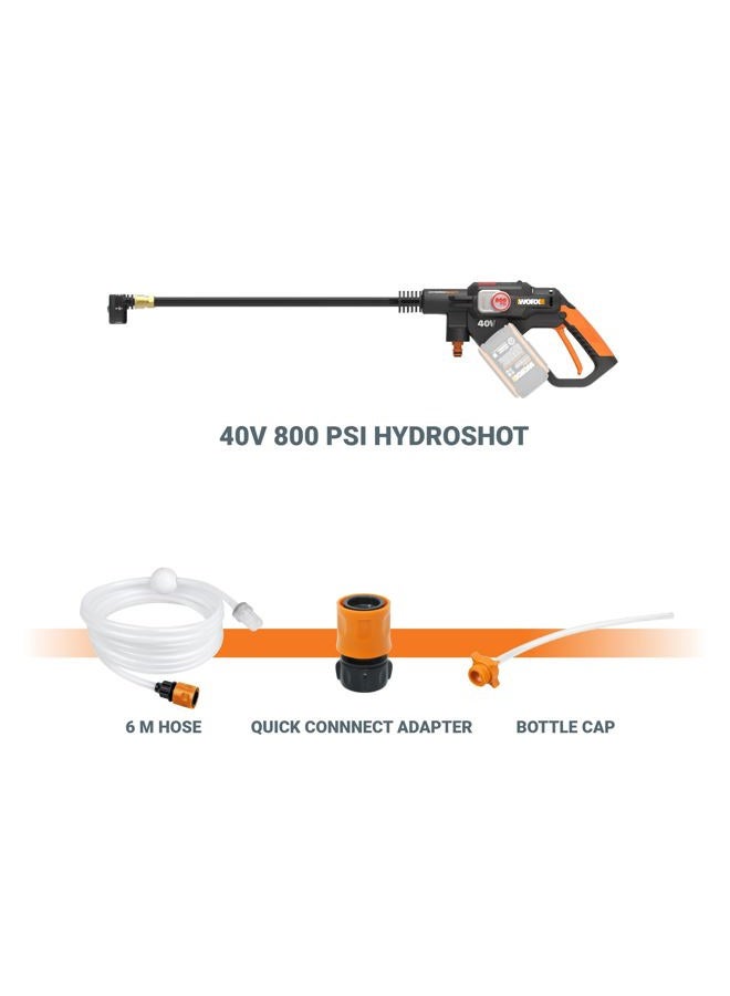 WORX 40 فولت باور شير هيدرو شوت، 800 PSI منظف قوي محمول بدون فرش، غسالة ضغط 5 في 1، بدون بطارية وشاحن، باور شير - Image 3