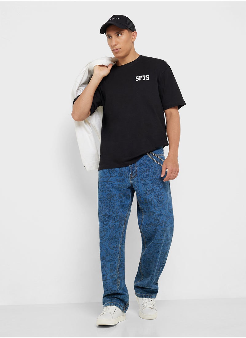 FRWD - Graphic Print Oversized T-Shirt - Image 1