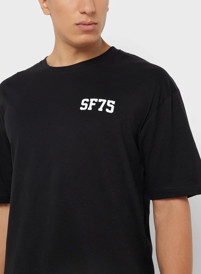 Seventy Five Graphic Print Oversized T-Shirt