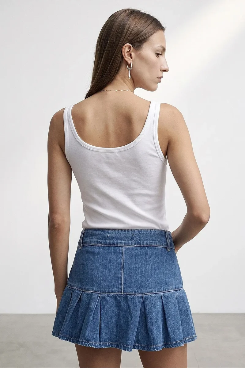 Dilvin White DILVIN Ribbed Fitted Camisole Top for Women | Best Price UAE
