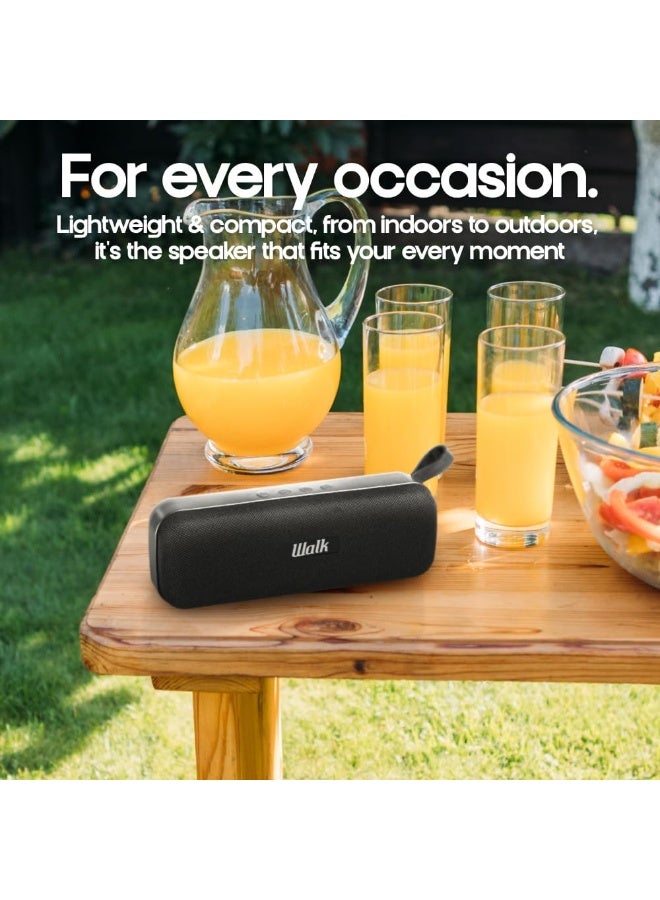 Walk Audio True Wireless Fabric Speaker 2 x 5W TruSound Technology Bass Boost, Built In Mic - Rose Gold - Image 3