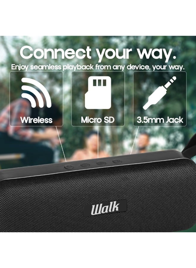 Walk Audio True Wireless Fabric Speaker 2 x 5W TruSound Technology Bass Boost, Built In Mic - Rose Gold - Image 5