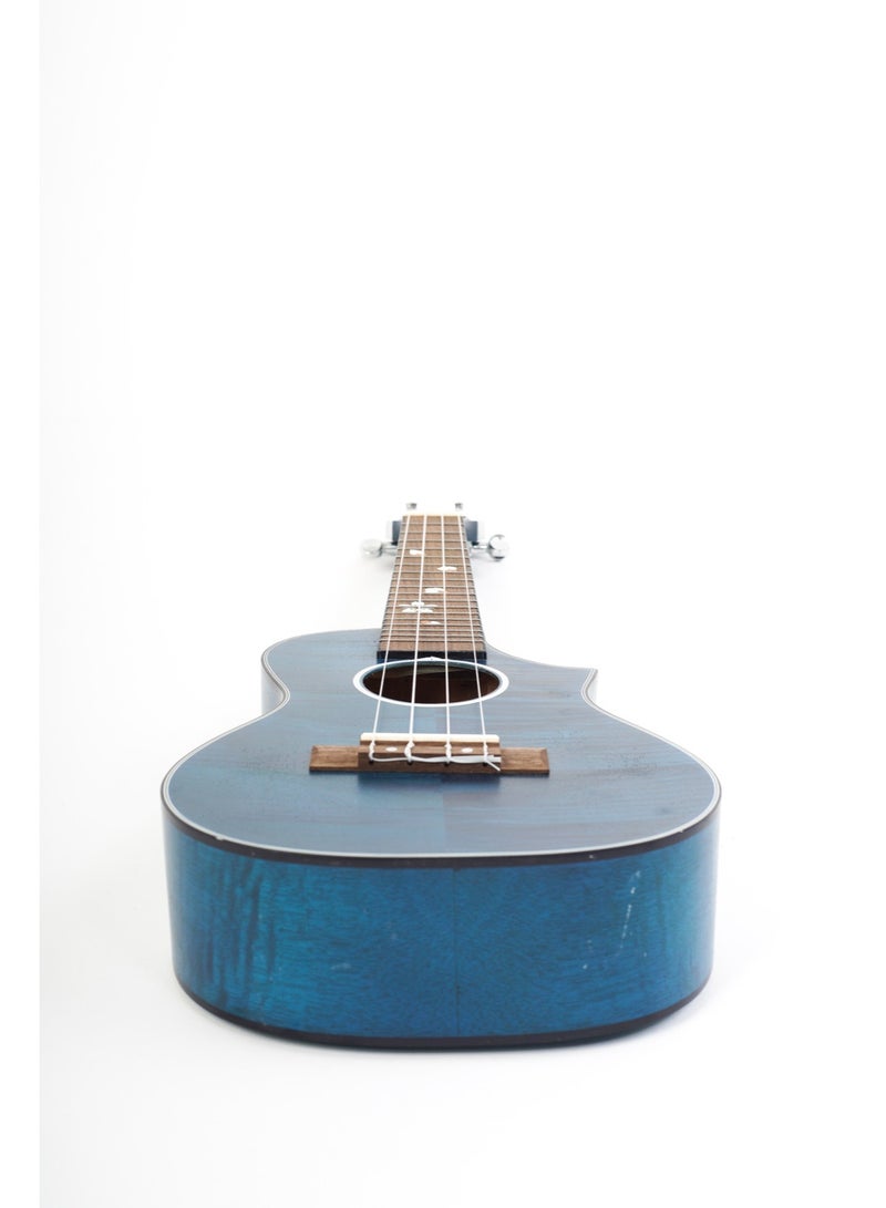 Bamboo U-26-BLOSSOM-BL Tenor Ukulele with Gig Bag – Floral Matte Blue Finish - Image 4