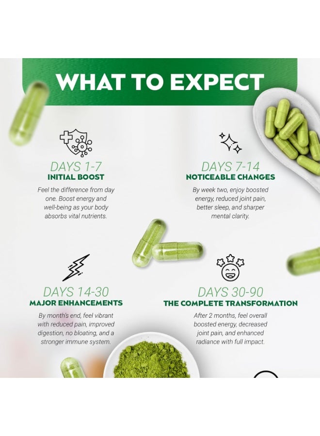 Rosabella Moringa Powder Capsules - Pure Nutrient-Rich Moringa Powder - A Natural Green Antioxidant Superfood - Supports Energy, Skin Health, Gut Health+ - w/Essential Vitamins & Amino Acids A1  - Image 5
