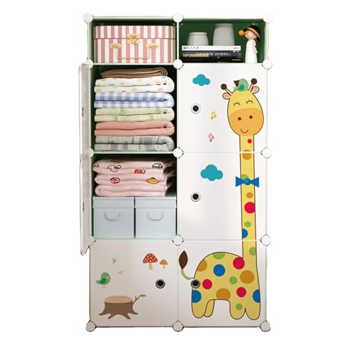 LUHI Plastic Wardrobe for Kids Clothes – Durable, Easy to Use Anti-Skid & Non-Slip Effective Professional Collapsible Wardrobe, Plastic Cupboard for Kids, Foldable Almirah (O4 White, 6+2 Tier) - Image 1