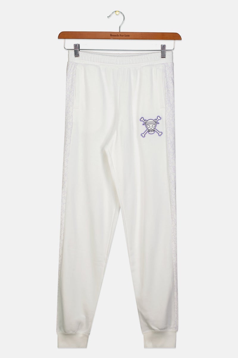 Puma x One Piece Kids Girl Sportswear Fit Embroidered Sweatpants, White - Image 1