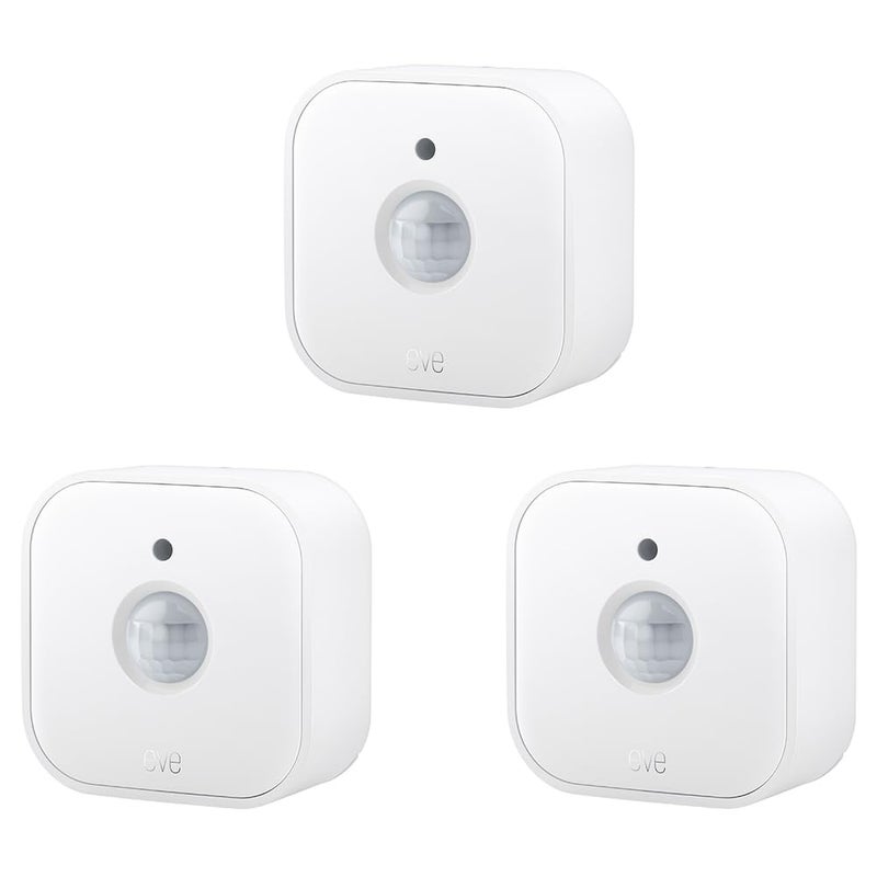 Eve Motion Matter 3Pack Smart Motion and Light Sensor IPX3 Automatic Activation of Devices FutureProof Works with Apple Home Alexa Google Home SmartThings requires Thread Border Router