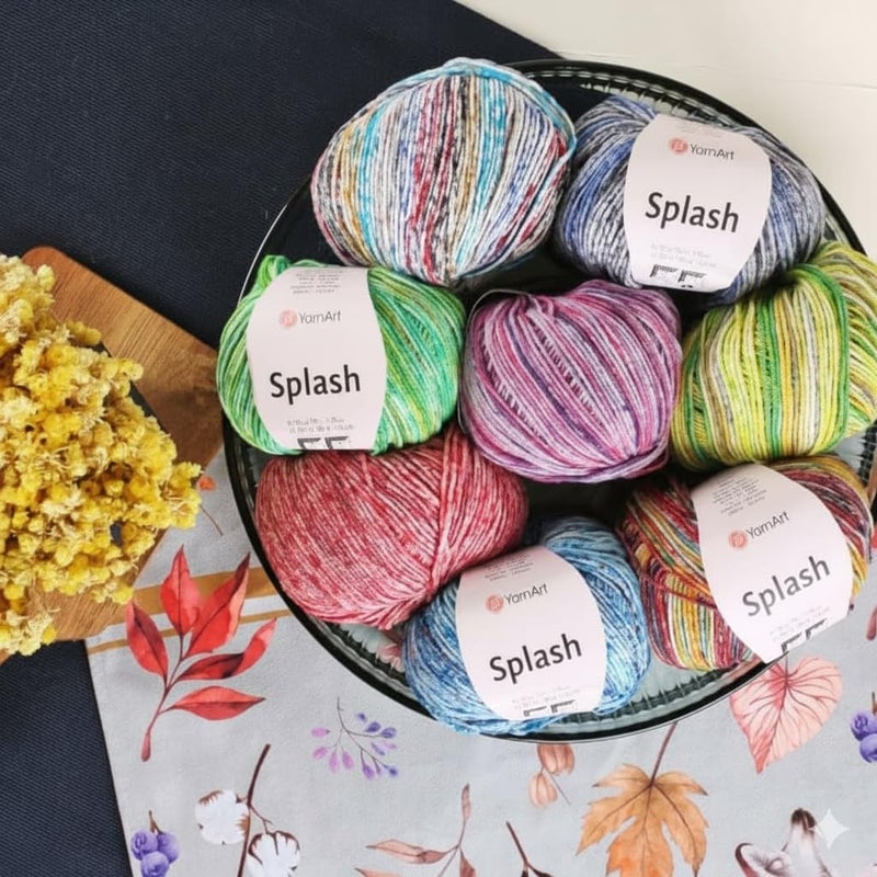 YarnArt Splash Variegated Sport Yarn - 55% Cotton 45% Acrylic 1 Skein/Ball 50g 174yds Soft Cotton Yarn for Amigurumi - Image 3