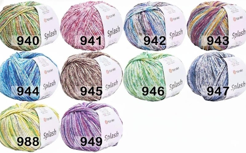 YarnArt Splash Variegated Sport Yarn - 55% Cotton 45% Acrylic 1 Skein/Ball 50g 174yds Soft Cotton Yarn for Amigurumi - Image 4