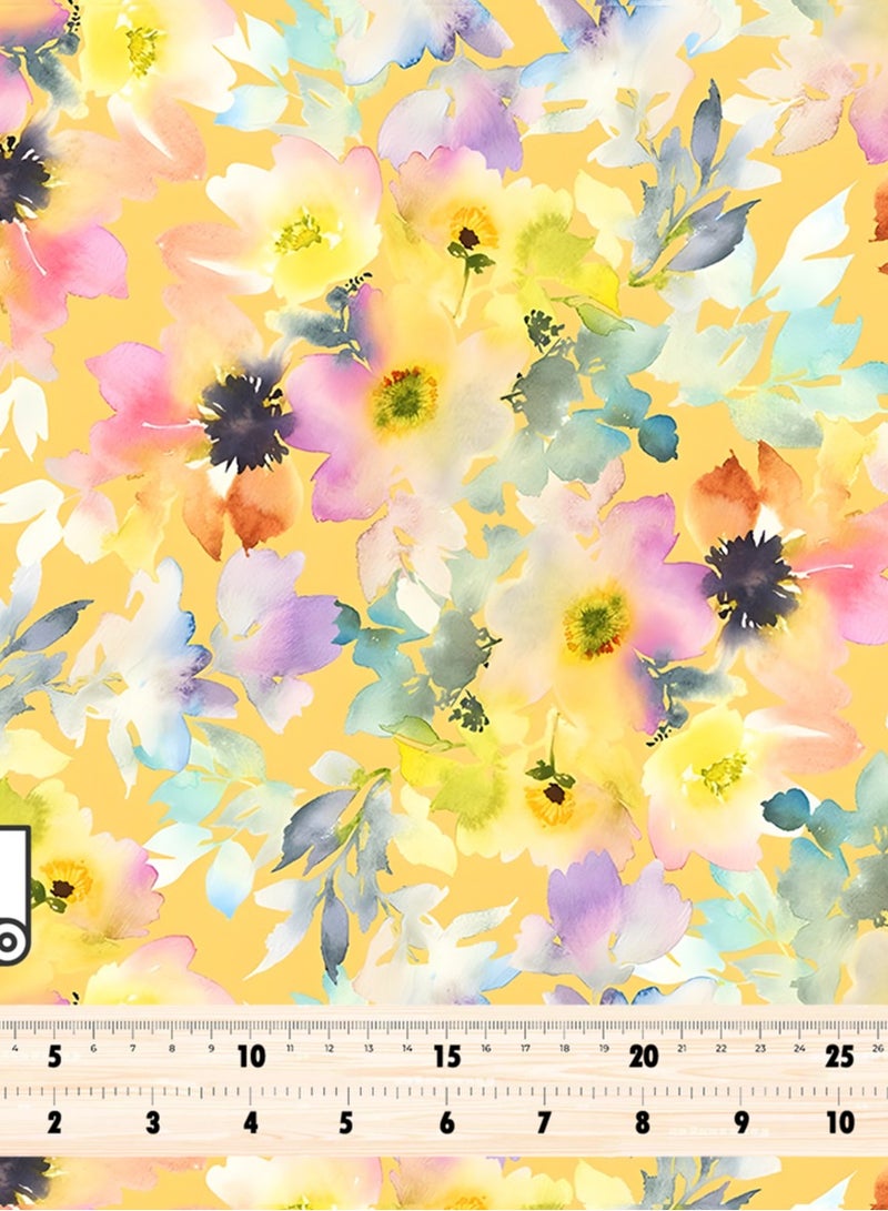 فيلاتو Ù‚Ù…Ø§Ø´ Ø­Ø±ÙŠØ± Ø§Ù„Ù„ÙŠÙ„ Ø¹Ø±Ø§Ù…ÙŠ Ø¨Ø§Ù„ÙŠØ§Ø±Ø¯Ø© Ø£ØµÙ�Ø± ÙˆÙˆØ±Ø¯ÙŠ Ù…Ø²Ù‡Ø± Ù„Ø®ÙŠØ§Ø·Ø© Ø§Ù„Ø¬Ù„Ø§Ø¨ÙŠØ§Øª Ø§Ù„Ù…Ø®ÙˆÙŠØ± Ø¹Ø±Ø¶ 58 Ø¨ÙˆØµØ© - Image 4