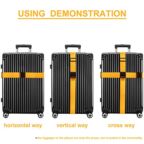 Chelmon Luggage Straps for Suitcases TSA Approved Travel Belt 4 Pack by Chelmon (Yellow) - Image 5