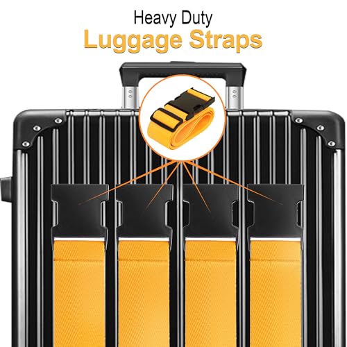 Chelmon Luggage Straps for Suitcases TSA Approved Travel Belt 4 Pack by Chelmon (Yellow) - Image 3
