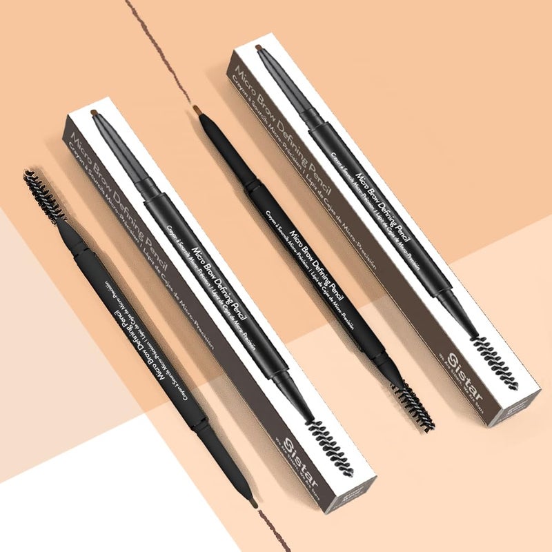 Sistar Micro Brow Defining Pencil Stylist Waterproof Eyebrow Pencil, Ultra Fine Double Ended Fill and Shape (Warm Brown) - Image 4