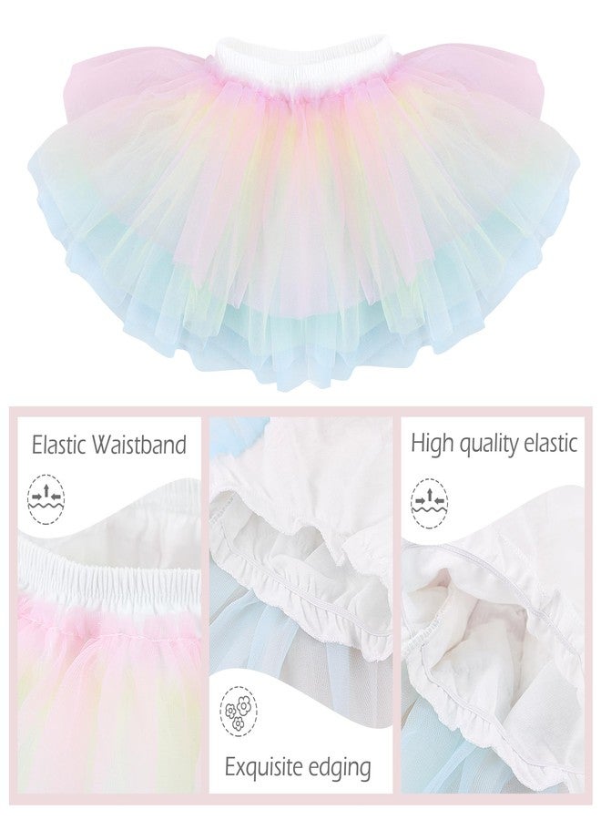 Billion Xin Baby Girls Tutu Skirt, Infant Tulle Soft and Smooth Tutus, Newborn Soft Skirts for Toddler Rainbow - Image 3