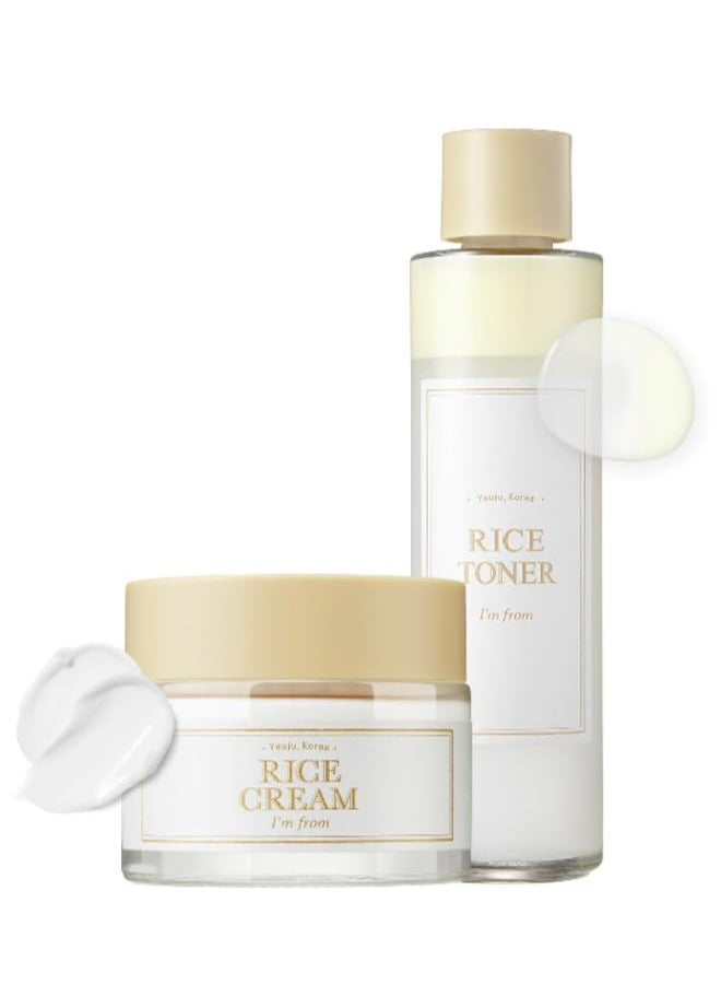 I'M FROM Nourishing Rice Essentials Set - Includes Toner and Face Hydrating Cream - Complete Skincare Routine for Nourished and Hydrated Skin - Image 1