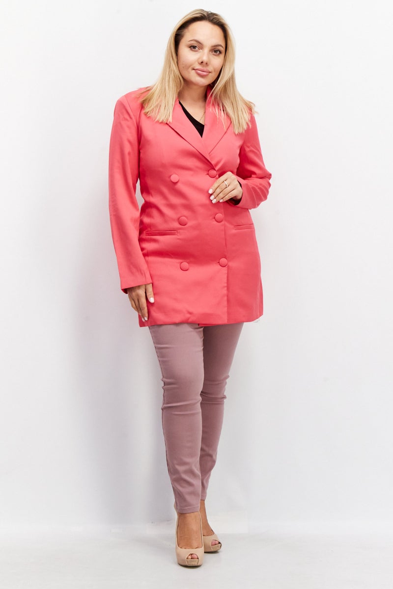 STEVE MADDEN Women Regular Fit Plain Blazer , Pink  - Image 3