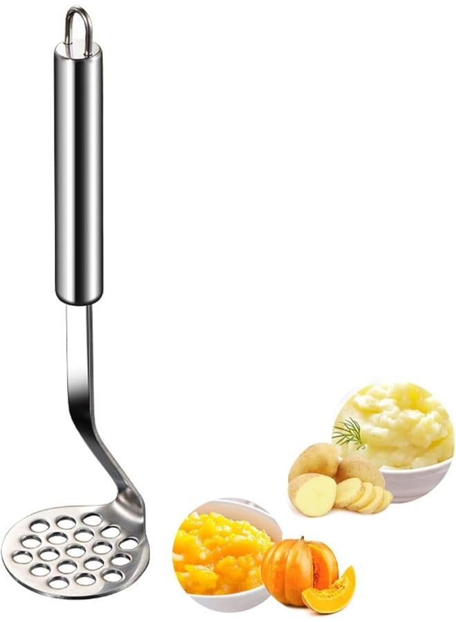 Stainless Steel Potato Masher - Food Masher Utensil, Hand Masher, Vegetables Fruits Mashe, Metal Mashing Utensil - Image 1