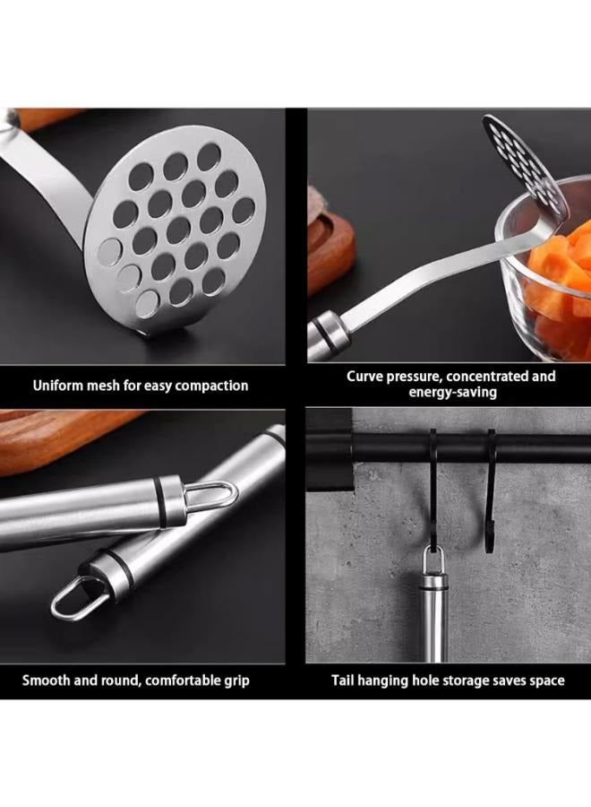 Stainless Steel Potato Masher - Food Masher Utensil, Hand Masher, Vegetables Fruits Mashe, Metal Mashing Utensil - Image 4