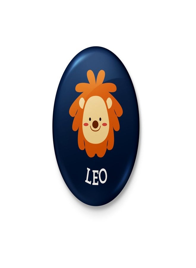 Leo - Minimalist Zodiac Badge - With Safety Pin back