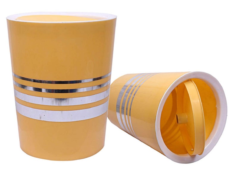 Kuber Industries Kuber Industries Plastic 2 Pieces Swing Lid Garbage Waste Dustbin, 5 Liters (Yellow) - CTKTC22854  - Image 1