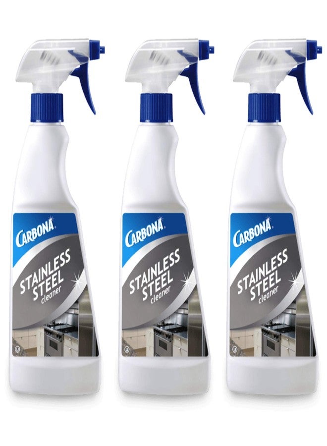 Carbona Stainless Steel Cleaner | Streak Free Formula | For Refrigerators, Sinks, & Dishwashers |16.8 Fl Oz Each, 3 Pack - Image 1