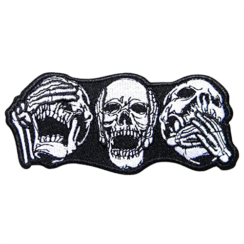 Reluen Iron On Biker Vest Patches - Motorcycle Patches for Vests, Halloween Costume Accent 3.54x1.57, Polyester & Cotton Material, Sleek Gothic Design, Easy to Use, Good for T-Shirts, Jeans, Hats and Bags - Image 1