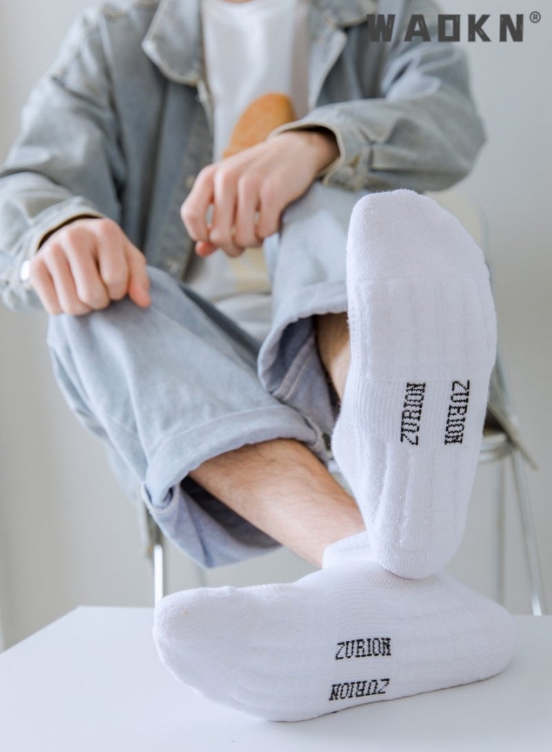 دبليو أيه أو كي أن مجموعة من 5 جوارب رياضية للرجال - قصة منخفضة، مقاومة للعرق، مقاومة للرائحة، مريحة طوال المواسم - مثالية لأنماط الحياة النشطة، جوارب قطنية مرنة مبتكرة، ملابس يومية للجري - جوارب مثالية للرجال - Image 3