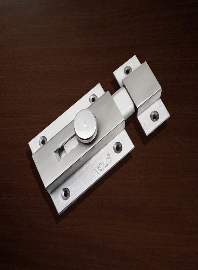Volo Door Security Latch Lock/Tower Bolt/Chitakni Tower Bolt for, Baby Latch, Home, Bathroom, Kitchen, Office (4 Inch, Satin) - Image 5
