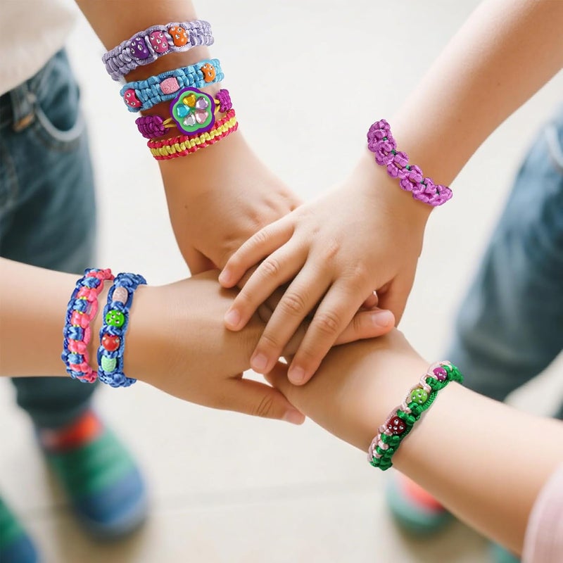 DDAI Bling Bracelet Kit for Girls Age 7-12 – Sparkly Friendship Craft Set with Gems, Threads & Stickers – Birthday Gift for 8 9 10 11 Year Old Girls & Holiday Surprise - Image 3