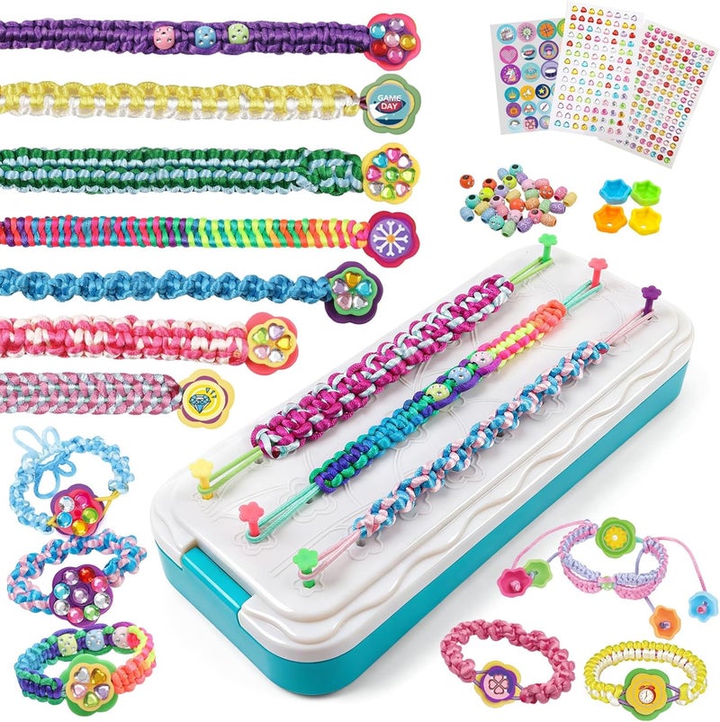 DDAI Bling Bracelet Kit for Girls Age 7-12 – Sparkly Friendship Craft Set with Gems, Threads & Stickers – Birthday Gift for 8 9 10 11 Year Old Girls & Holiday Surprise - Image 1