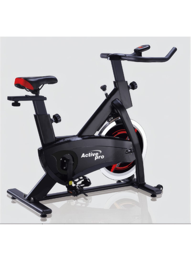 دراجة السبين أكتيف برو بحزام احتكاك – دولاب 13 كجم، مقعد ومقود قابلان للتعديل، نظام حزام، تحمل حتى 130 كجم