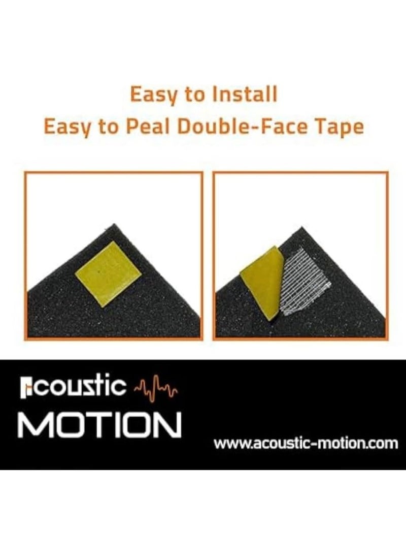 Acoustic Motion Acoustic Foam Panels-Sound Proof MIX 3X1 design Panel With Self-Adhesive Set Of 12 5X30X30Cm Dark Grey Stylish Acoustic Panels Basic For studio,recording,home,office,Acoustic Room Treatment - Image 4