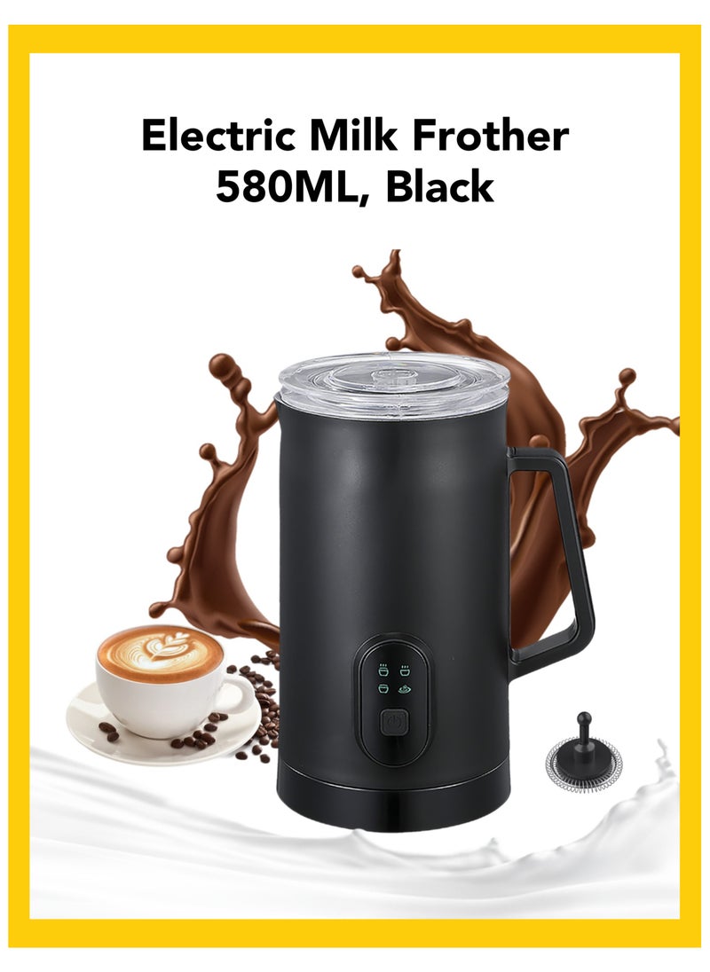 Oasis Casa 4-in-1 Electric Milk Frother and Steamer, Automatic Cold and Hot Foam Maker for Coffee Latte Cappuccino, Daily Milk Warmer, 580ML, Black  - Image 1