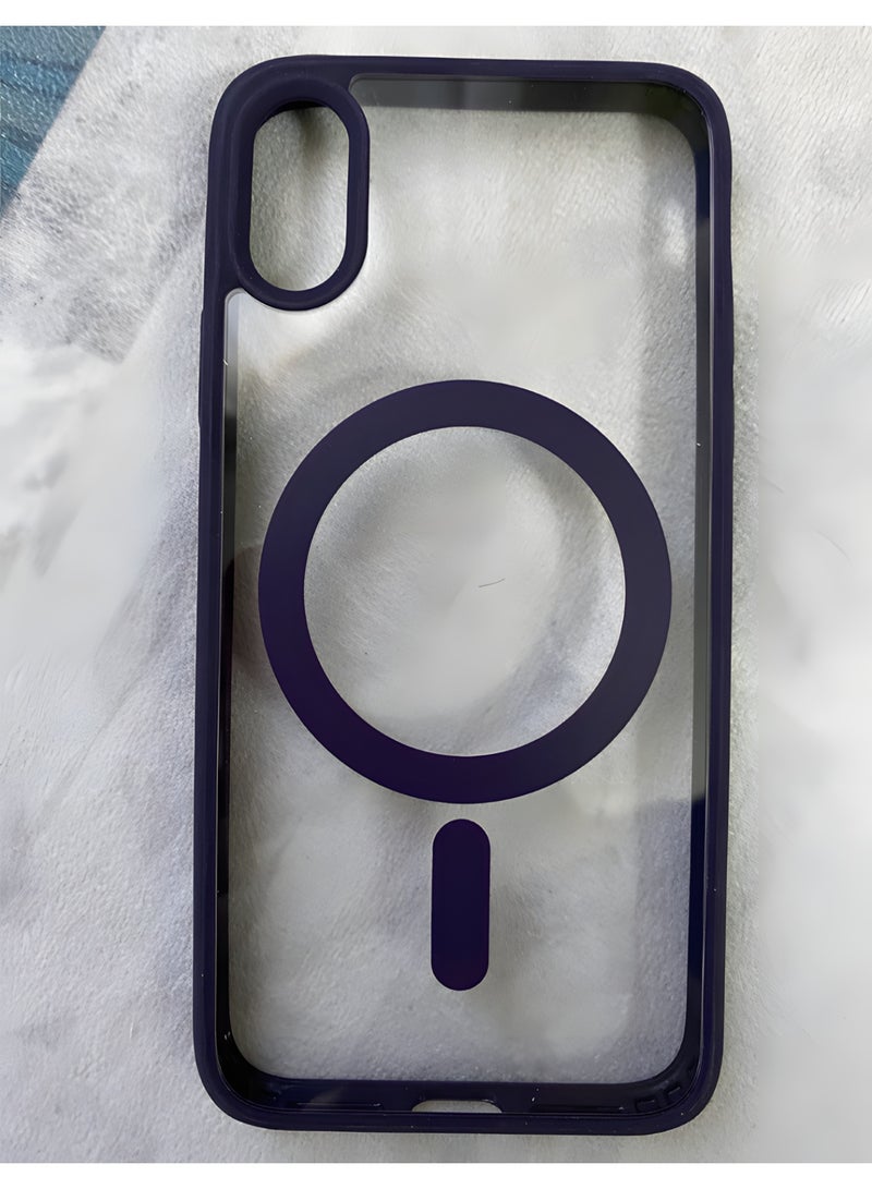 Magsafe Case for iPhone X/XS Magsafe Clear Cover Magnetic Wireless Charging Support, Shockproof Protection, Scratch-Resistant for iPhone X/XS - Purple