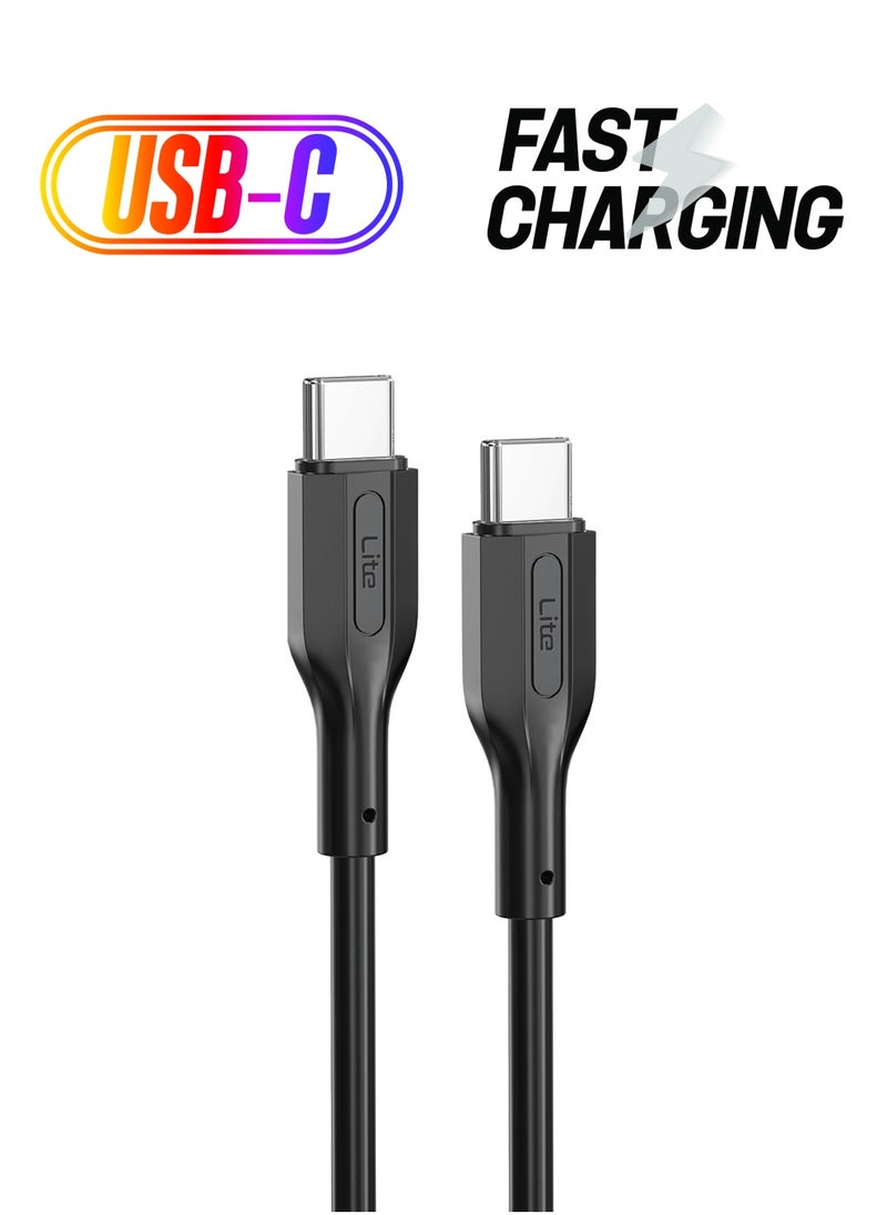 Moxedo Moxedo Lite USB-C To USB-C Fast Charging Cable 1M Compatible for  iPad mini 6，MacBook Pro 2021 14" 16", MacBook Air, iPad Pro 12.9", Samsung S21+, Huawei P30, etc. (Black)  - Image 1