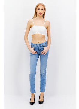 ESPRIT Women Slim Fit Washed Stretchable Jeans, Blue  - Image 2