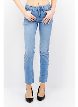 ESPRIT Women Slim Fit Washed Stretchable Jeans, Blue  - Image 1