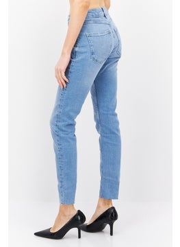 ESPRIT Women Slim Fit Washed Stretchable Jeans, Blue  - Image 4