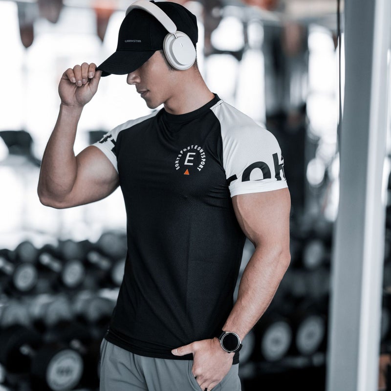 Muscle Men'S Fitness Brothers Sports Leisure Elastic Long Sleeve T-Shirt Light Plate No Logo - Image 1