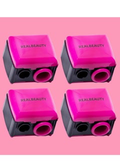 REAL BEAUTY 4 Pieces Real Beauty Sharpener For Girls New Shape Dual Use Can Be Used For Highlights And Limiters  - Image 1