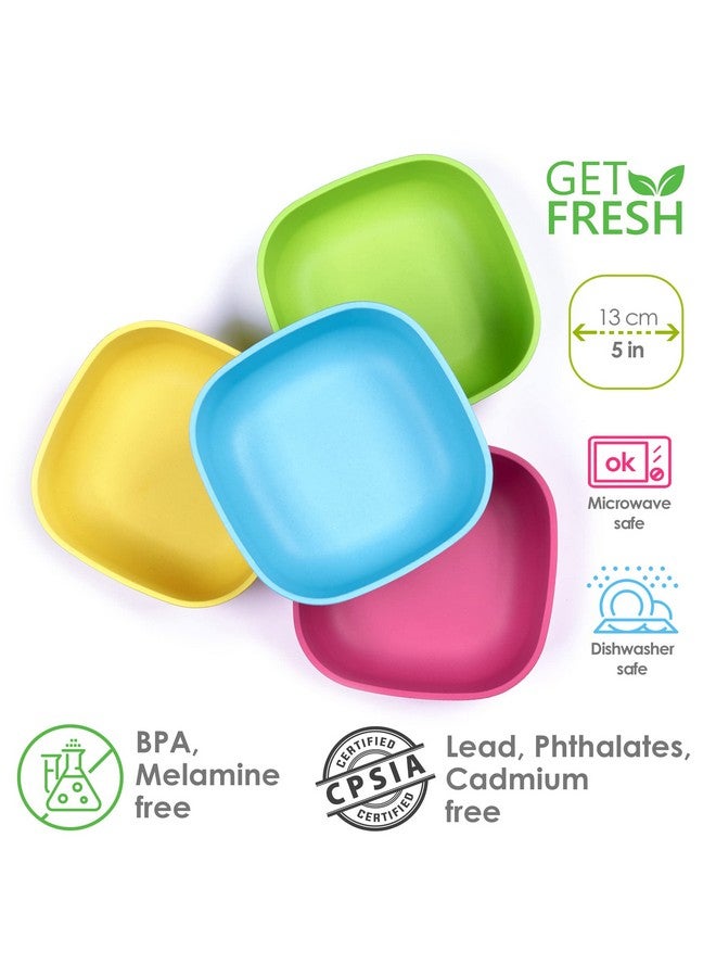 GET FRESH PLA Kids Bowls Set - 4-Pack Melamine-Free Cereal Bowls for Kids and Toddlers - Microwave Safe Stackable BPA-Free PLA Childrens Dinnerware Snack Bowls - Reusable Kids Dishes for Daily Use - Image 2