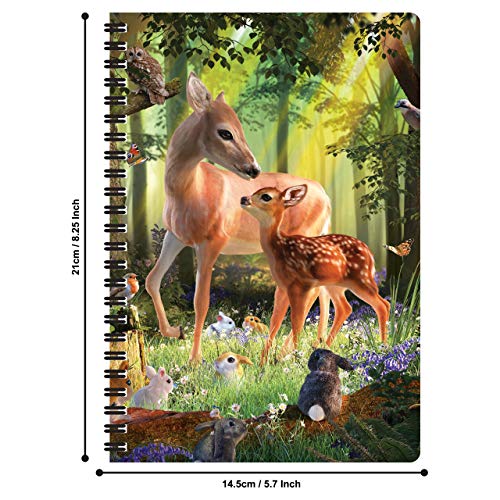 3D LiveLife Notebook - Deer at Dawn from Deluxebase. 80 Page Lined Lenticular 3D Deer Notebook. 8.5 x 5.5 in. Superb school or work stationery with artwork licensed from artist David Penfound - Image 3