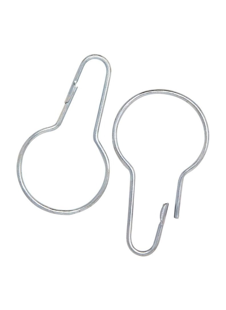 KNP KNP Silver Metal Shower Curtain Style Hanging Clip (100 Pcs) these hanging clips offer a durable and rust-resistant solution for securely fastening shower curtain.  - Image 1