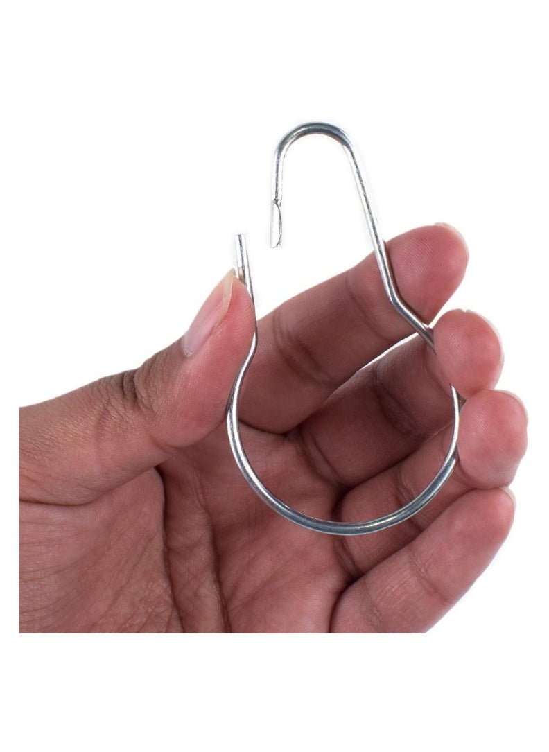 KNP KNP Silver Metal Shower Curtain Style Hanging Clip (100 Pcs) these hanging clips offer a durable and rust-resistant solution for securely fastening shower curtain.  - Image 2